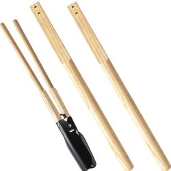 Zonon 2 Pcs Square Eye Post Hole Digger Handle Wood Post Hole Digger Replacement Handle, 48 Inches