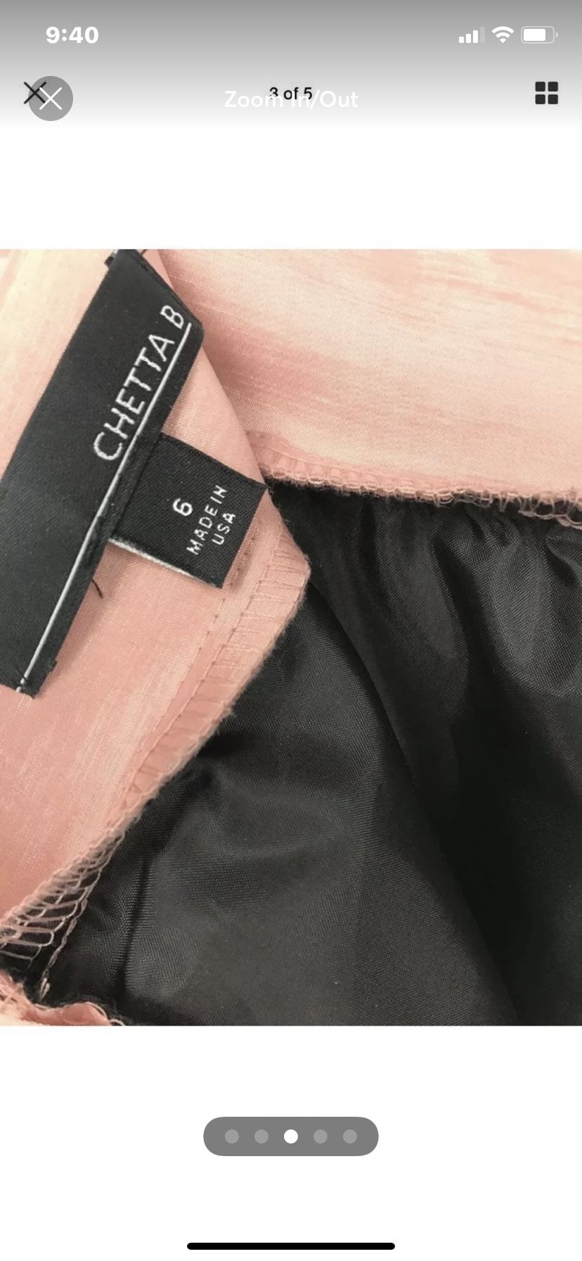 Chetta B. Full Midi Skirt Metallic Beige Lined Tulle Size 6 Made in USA