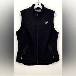 Ariat Black Soft Shell Vest with Logo Women Large Or Men Medium