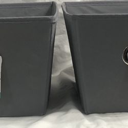 2pcs Storage Bins gray.12.99”L x10.83”W x 7.4