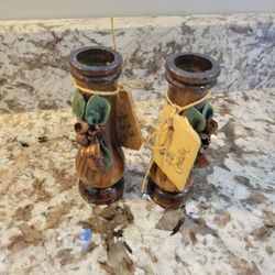 2 Beautiful Wood Candle Holders