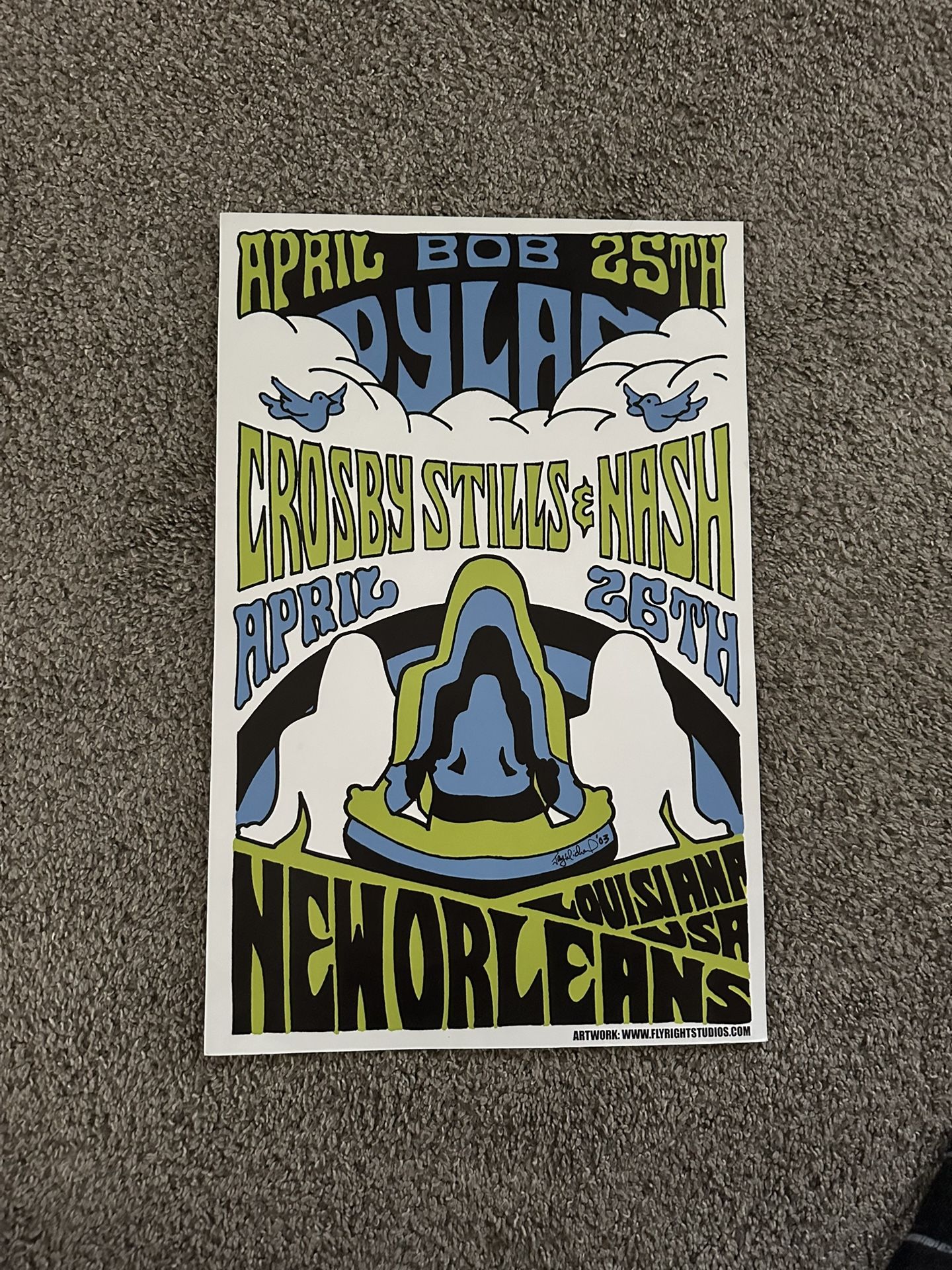 Vintage Bob Dylan/Crosby Stills Nash concert poster