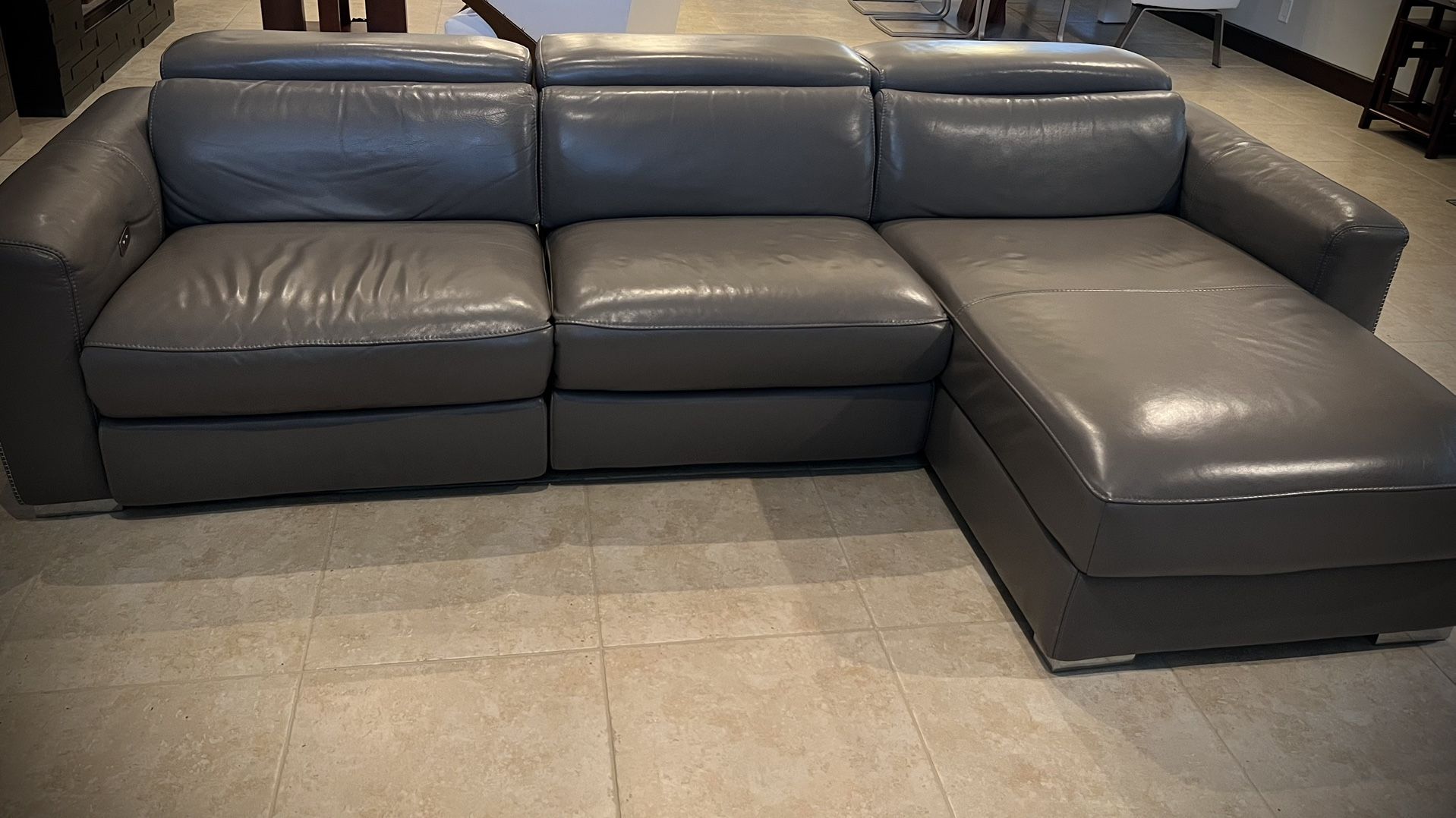 Leather Reclining Sectional Sofa