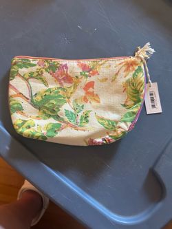 Floral Canvas Zip Pouch