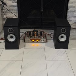 B&W 606 S3 speakers studio monitor hifi and Mona Tube Amplifier amp