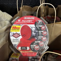 Diablo SandNET 5” Sanding Discs 50 Pack – Assorted Grit 80-400 – New