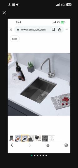SHACO 15x19 Inch Black Undermount Bar Sink, Ledge Workstation Small Kitchen Sink, Black Stainless Steel RV Kitchen Single Bowl Wet Bar JB024-B