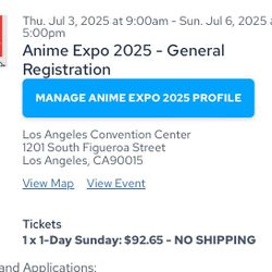 Anime Expo  - Sunday Ticket 