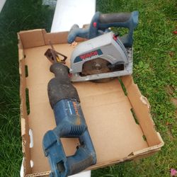 2 BOSCH 18V CORDLESS TOOL ONLY, CIRCULAR SAW, SAWZALL(RECIPROCATING SAW)  