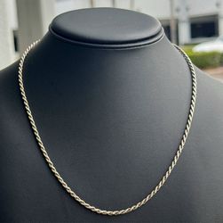 Jewelry .925 sterling silver Rope link chain necklace 30.00” 2.80mm
