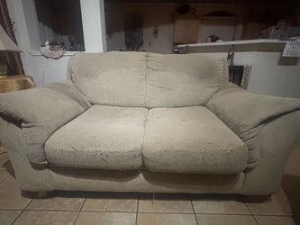 Beige Sofa & Loveseat Set – Needs Deep Clean