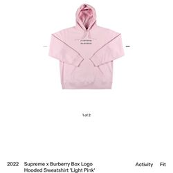 Burberry Supreme Light Pink Hoodie XL