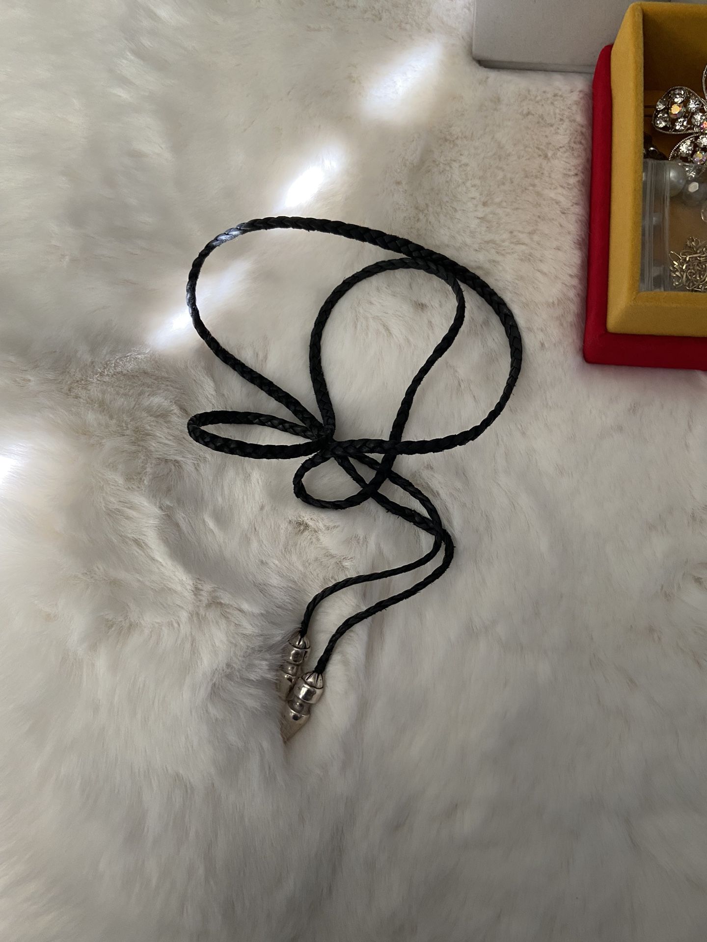 Chrome Hearts Leather Braid w/Spike Bolo Tips Jewelry & Accessories