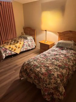 Two tween beds full ser all included with dresser and nightstand