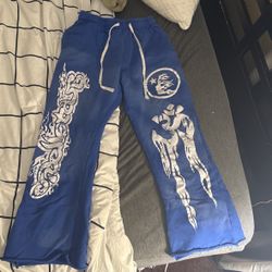 Hellstar Men’s Blue Flared Sweatpants 