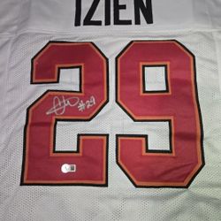 Christian Izien Autographed Tampa Bay Buccaneers Jersey BECKETT WITNESSED AUTO