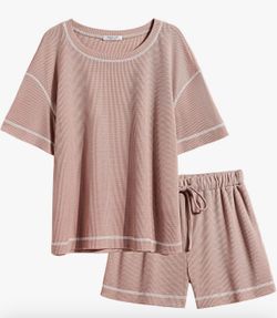 Women's Waffle Knit Two Piece Lounge Set