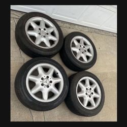 4 - 205/55r16 5x112 5x4.41 Stock Mercedes C280 C Class Vw Jetta Passat Golf Audi Wheels Rims Good 80% Treads Tires!!!!