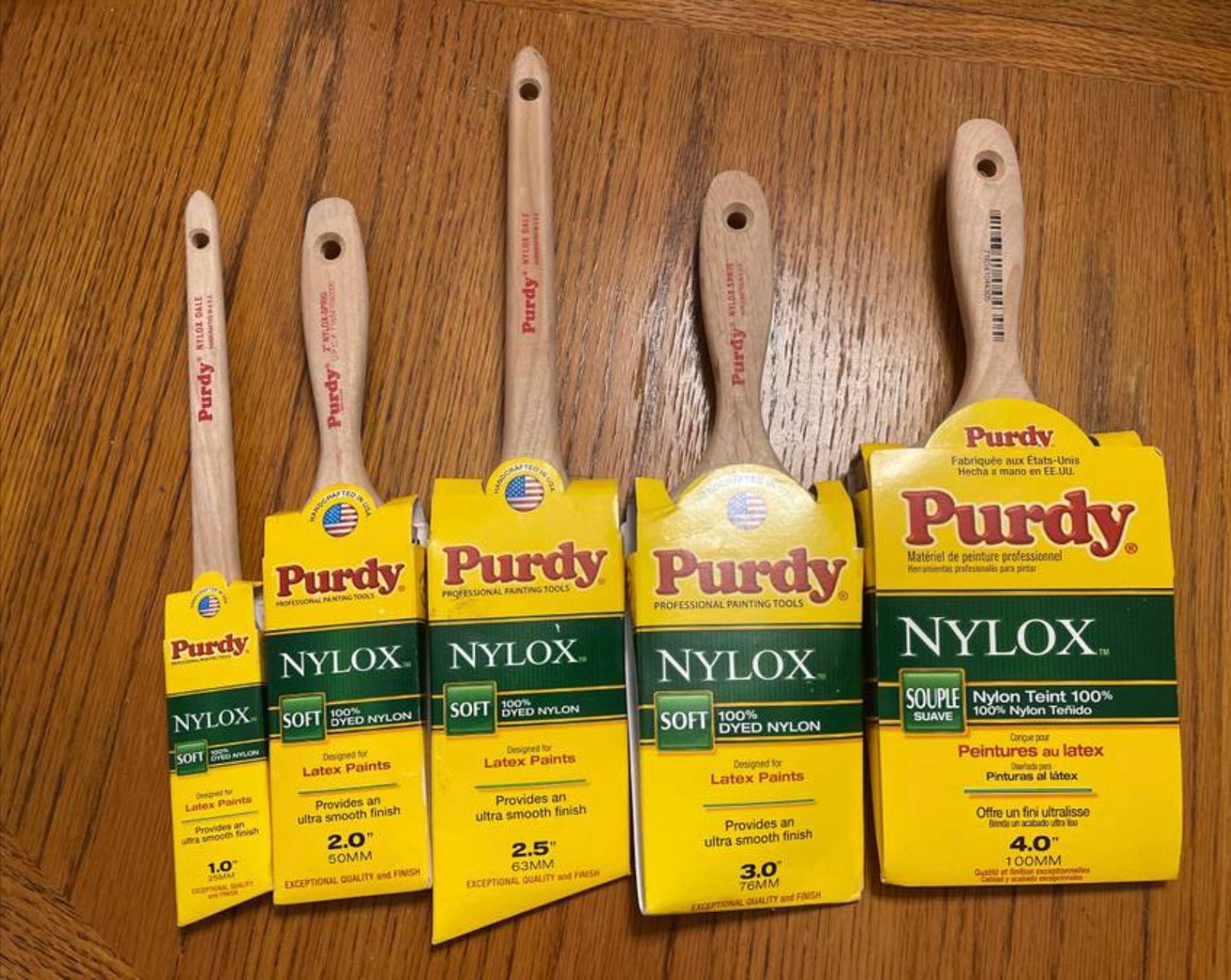 Lot of 5 new Prudy Nylox paint brushes