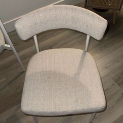 Beige Fabric Dining Chairs 4 