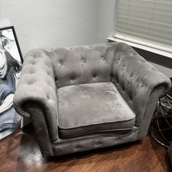 Grey Velvet Chair Set Of 2
