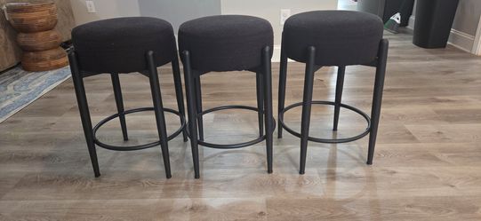 3 black stools