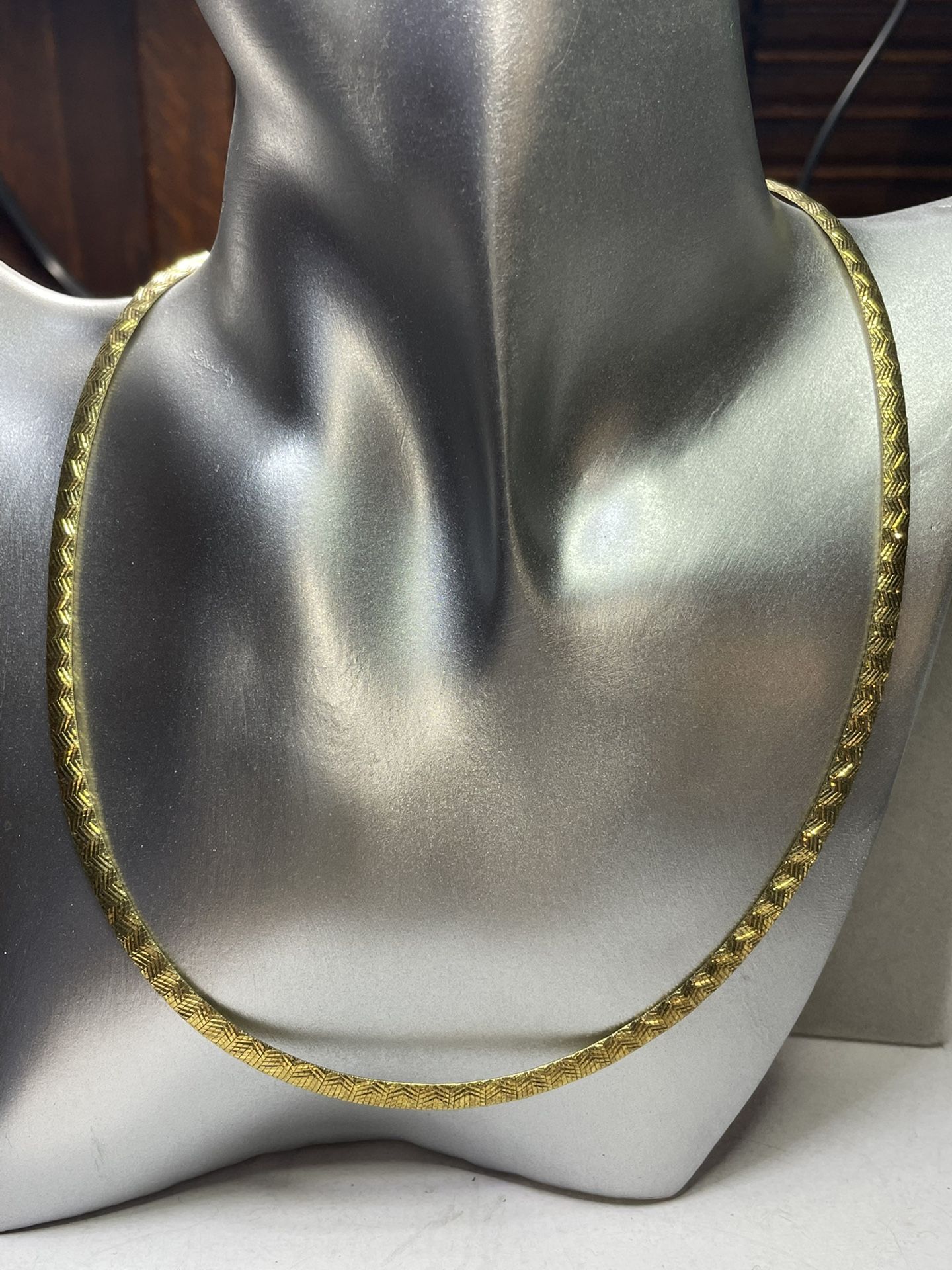 18” Gold Vermeil Sterling Silver Flat Chain