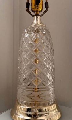 Vintage Crystal and Brass Table Lamp Base