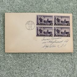 1948 First Day Cover Featuring A Block Of Four 3¢ Wisconsin Centennial Stamps #957