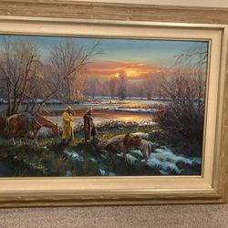 Hulan Fleming Cowboys At Sunset