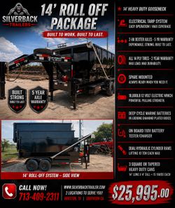 NEW ROLL OFF TRAILER WITH CANS