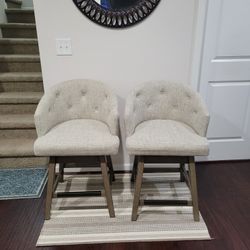 Two Swivel Bar Stools 