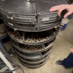 Heavy Duty Parts Carousel With Lots Of Bolt, Pins, And Lots More.