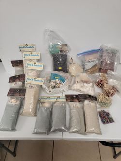 Seashells and decorative sand