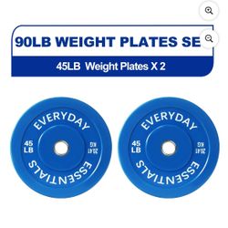 BalanceFrom Olympic Bumper Plate Weight Plate, 45 lbs Pair Color