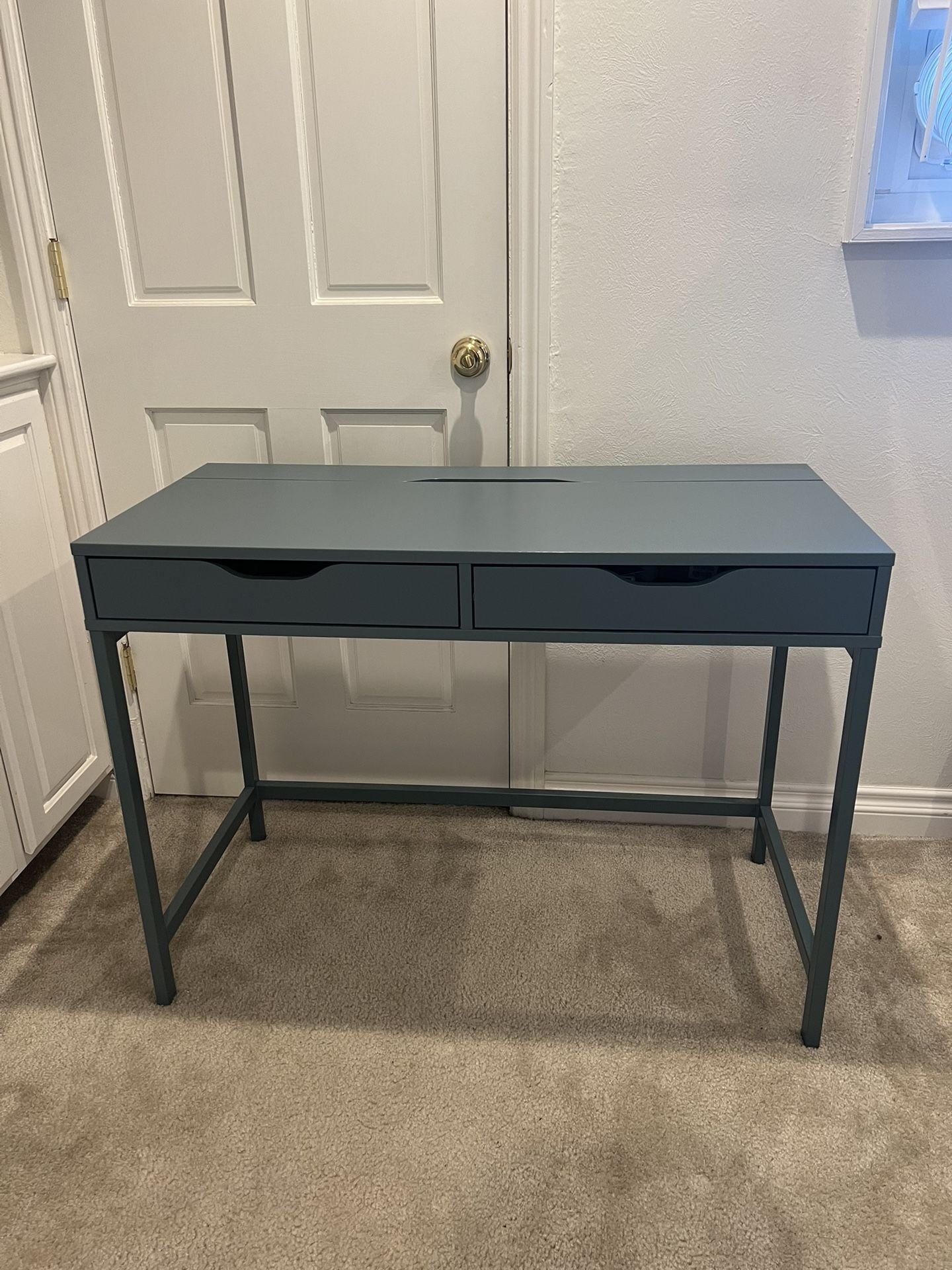 IKEA Alex Desk | Gray-Turquoise, 39 3/8 x 18 7/8