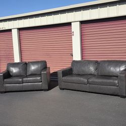 Leather Sofa and Loveseat