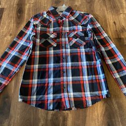Brand New Mens Aeropostale brand Red, Black, and White colored Flannel Shirt Up For Sale  
