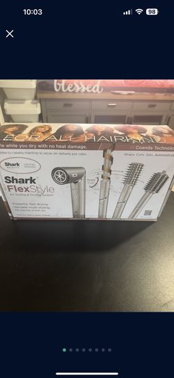 Shark HD430 FlexStyle Air Styling & Drying System, Powerful Hair Dryer Brush & Multi-Styler With Auto-Wrap Curlers, Paddle Brush, Oval Brush, Concentr