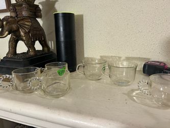 6 small glass cups some vintage
