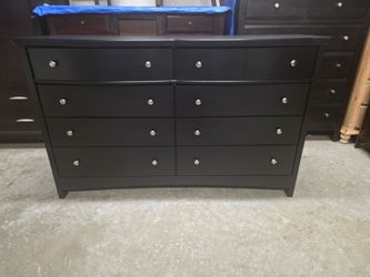 Modern Black 8 Drawer Dresser