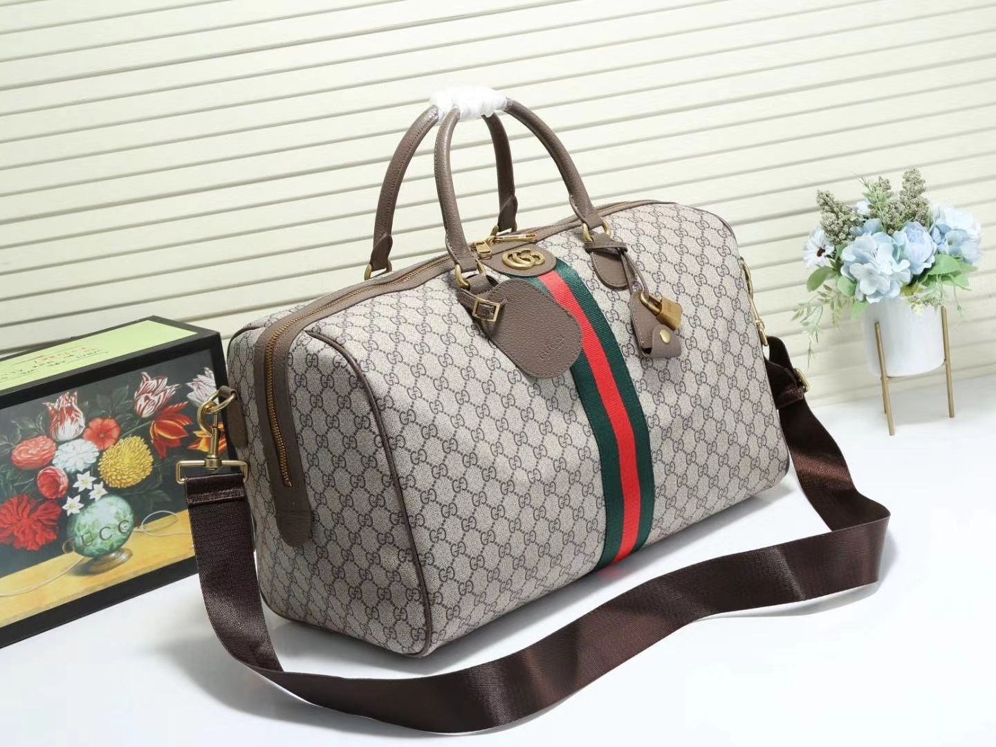 Gucci GG Supreme Duffle Shoulder Bag