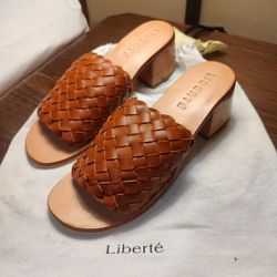 Santorini Woven Mule - Cognac Sz6