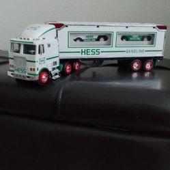 1997 Hess Tractor Trailer And 2 Race Cars