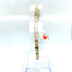 14KT Tri Color Gold 7-1/4 Valentino Bracelet 3.00g 3.3mm 180652