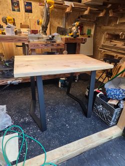 Custom made dining table and bench