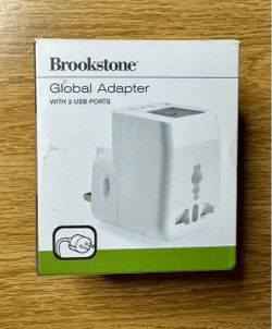 Brookstone Global Adapter with 2 USB Ports