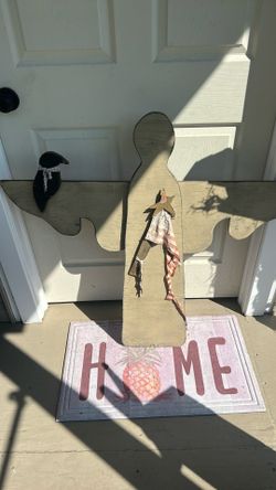 Wooden Angel With Crow