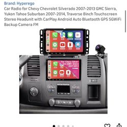 Car Radio for Chevy Chevrolet Silverado 2007–2013 GMC Sierra, Yukon Tahoe Suburban 2007–2014, Traverse 8inch Touchscreen Stereo Headunit with CarPlay 