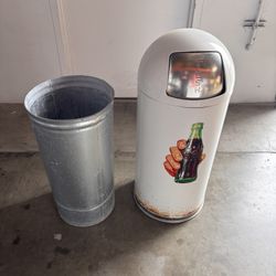 Vintage Industrial "Bullet" Style Dome-Top Trash Can